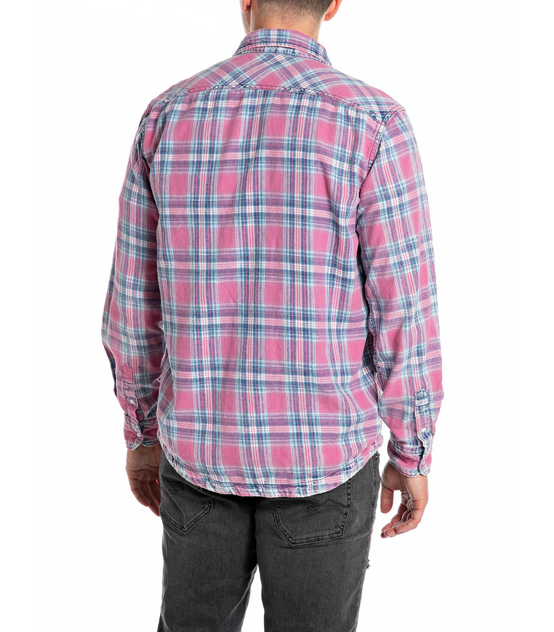 インディゴチェックコットンシャツ 詳細画像 ピンク 2